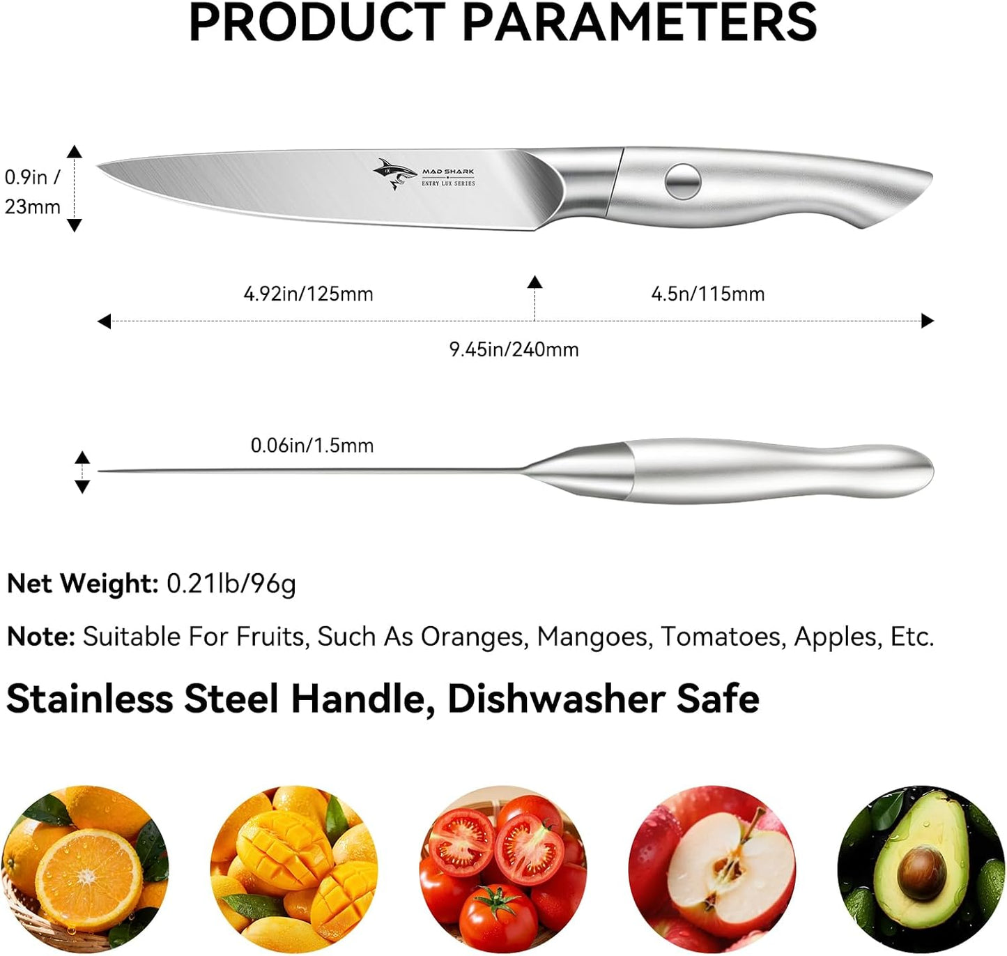 Paring Knife 3.5 inch Ultra Sharp German Stainless Steel | Paring Fruit Knives with Ergonomic Handle Design, Unique Small Kitchen Knife As Gift for Chef's Men/Women