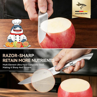 Paring Knife 3.5 inch Ultra Sharp German Stainless Steel | Paring Fruit Knives with Ergonomic Handle Design, Unique Small Kitchen Knife As Gift for Chef's Men/Women