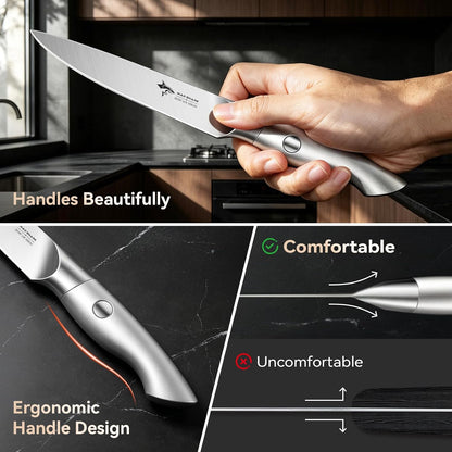 Paring Knife 3.5 inch Ultra Sharp German Stainless Steel | Paring Fruit Knives with Ergonomic Handle Design, Unique Small Kitchen Knife As Gift for Chef's Men/Women