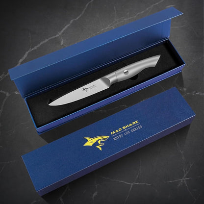 Paring Knife 3.5 inch Ultra Sharp German Stainless Steel | Paring Fruit Knives with Ergonomic Handle Design, Unique Small Kitchen Knife As Gift for Chef's Men/Women