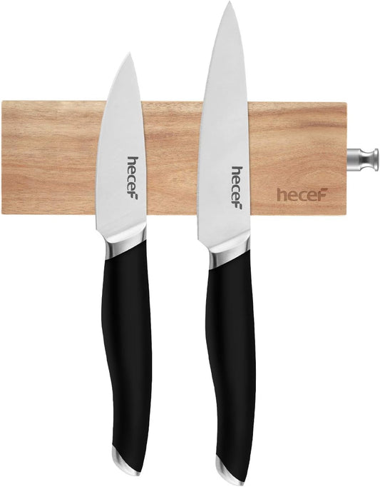 6 Inch (15 cm) Magnetic Knife Strip, Acacia Wood Knife Holder for Storing All Kinds of Metal Items, Brown