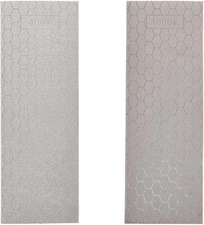 8 inch Diamond Sharpening Stone Knife Sharpener, 400/1000 Dual Grit Honing Stone Lapping Plate for Scissor Chisels Blades Woodworking Tool