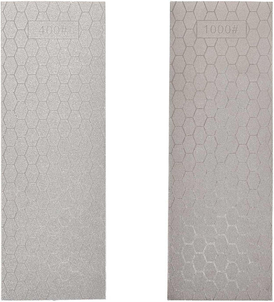 8 inch Diamond Sharpening Stone Knife Sharpener, 400/1000 Dual Grit Honing Stone Lapping Plate for Scissor Chisels Blades Woodworking Tool