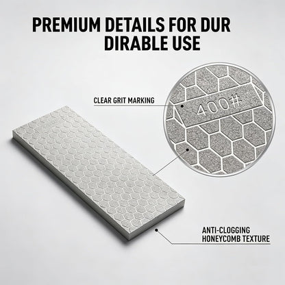 8 inch Diamond Sharpening Stone Knife Sharpener, 400/1000 Dual Grit Honing Stone Lapping Plate for Scissor Chisels Blades Woodworking Tool