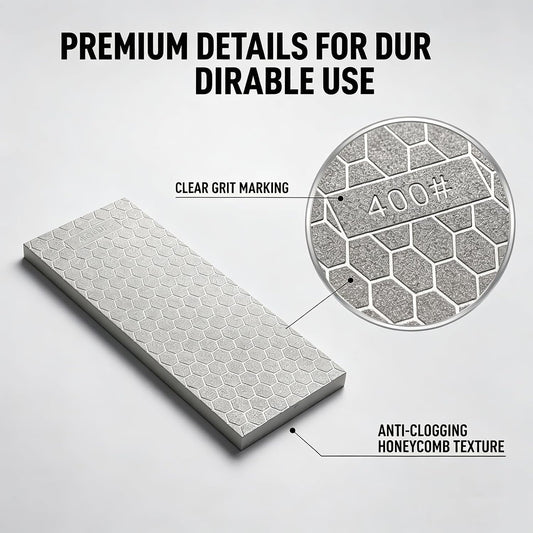 8 inch Diamond Sharpening Stone Knife Sharpener, 400/1000 Dual Grit Honing Stone Lapping Plate for Scissor Chisels Blades Woodworking Tool