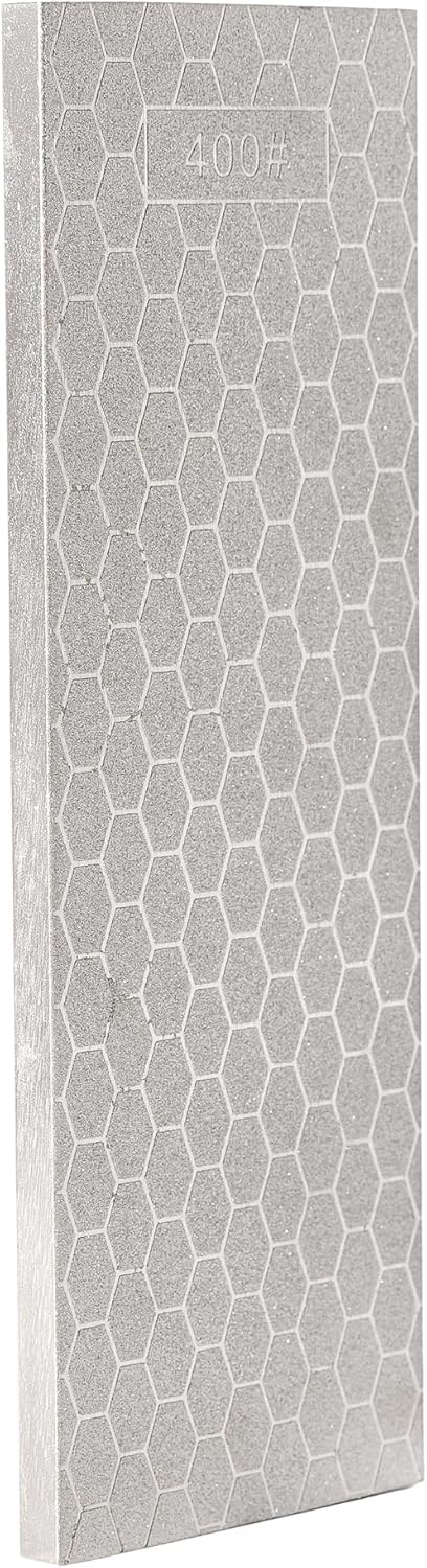 8 inch Diamond Sharpening Stone Knife Sharpener, 400/1000 Dual Grit Honing Stone Lapping Plate for Scissor Chisels Blades Woodworking Tool