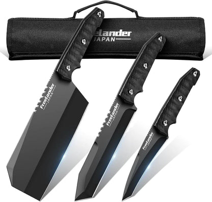 Serbian Chef Knife with Leather Sheath, Full Tang Butcher Knives