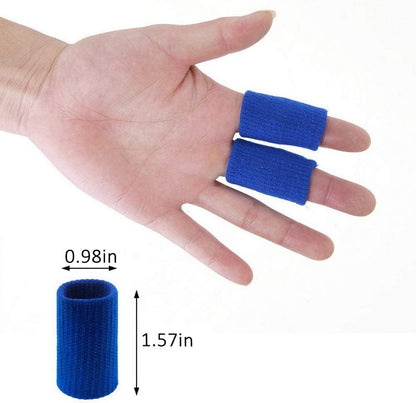 20 Pcs Finger Sleeves Protectors, Elastic Sport Finger Sleeves, Blue/Black | Breathable Nylon-Spandex Blend, Soft Stretch Fit, Helps Reduce Finger Discomfort, For Sports And Daily Wear