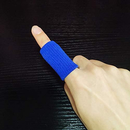 20 Pcs Finger Sleeves Protectors, Elastic Sport Finger Sleeves, Blue/Black | Breathable Nylon-Spandex Blend, Soft Stretch Fit, Helps Reduce Finger Discomfort, For Sports And Daily Wear