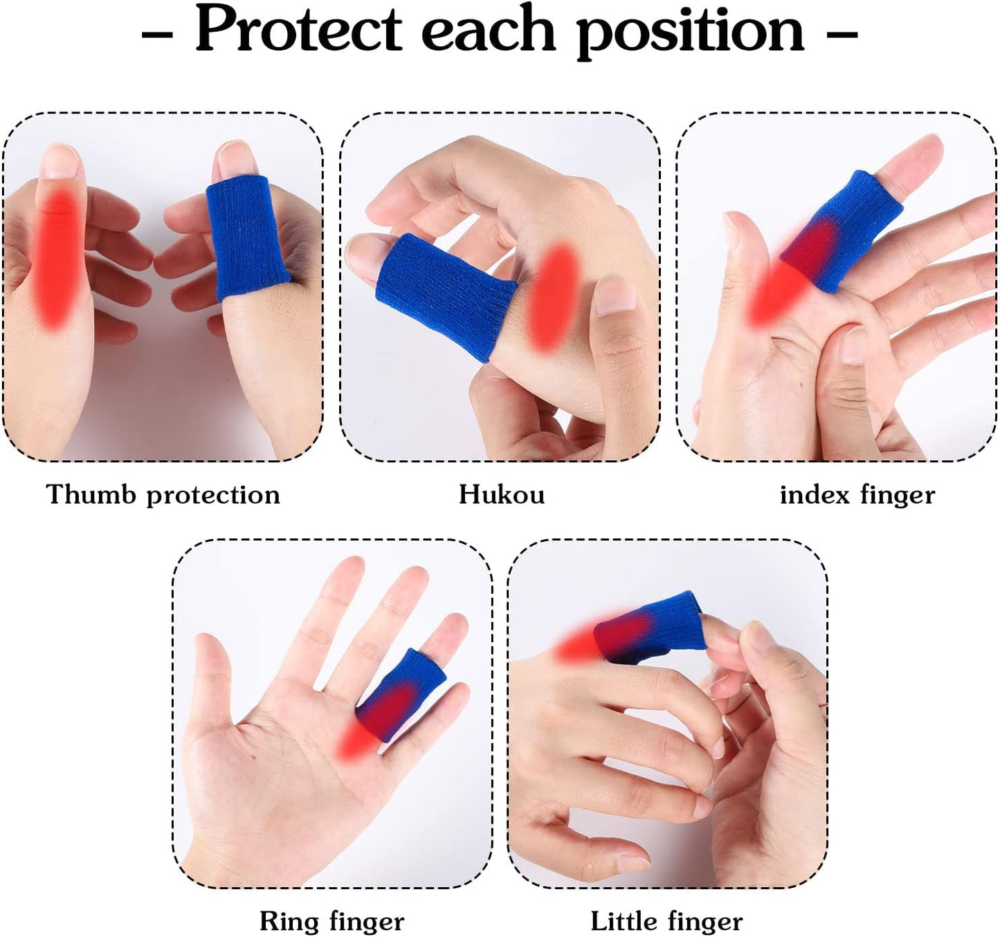 20 Pcs Finger Sleeves Protectors, Elastic Sport Finger Sleeves, Blue/Black | Breathable Nylon-Spandex Blend, Soft Stretch Fit, Helps Reduce Finger Discomfort, For Sports And Daily Wear