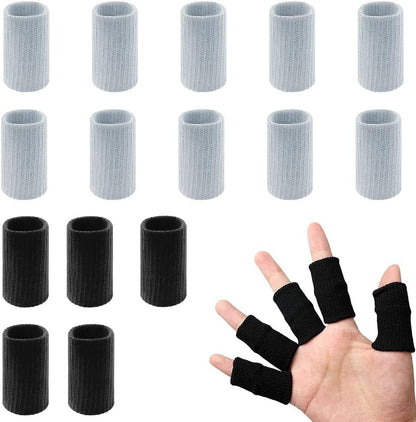 20 Pcs Finger Sleeves Protectors, Elastic Sport Finger Sleeves, Blue/Black | Breathable Nylon-Spandex Blend, Soft Stretch Fit, Helps Reduce Finger Discomfort, For Sports And Daily Wear