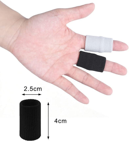 20 Pcs Finger Sleeves Protectors, Elastic Sport Finger Sleeves, Blue/Black | Breathable Nylon-Spandex Blend, Soft Stretch Fit, Helps Reduce Finger Discomfort, For Sports And Daily Wear