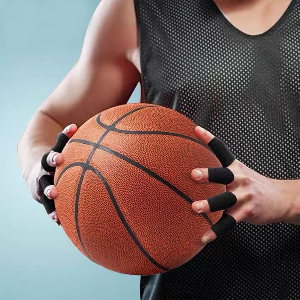20 Pcs Finger Sleeves Protectors, Elastic Sport Finger Sleeves, Blue/Black | Breathable Nylon-Spandex Blend, Soft Stretch Fit, Helps Reduce Finger Discomfort, For Sports And Daily Wear