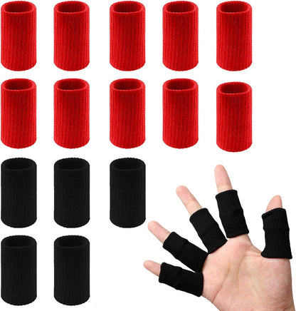 20 Pcs Finger Sleeves Protectors, Elastic Sport Finger Sleeves, Blue/Black | Breathable Nylon-Spandex Blend, Soft Stretch Fit, Helps Reduce Finger Discomfort, For Sports And Daily Wear
