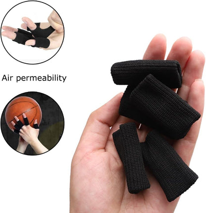 20 Pcs Finger Sleeves Protectors, Elastic Sport Finger Sleeves, Blue/Black | Breathable Nylon-Spandex Blend, Soft Stretch Fit, Helps Reduce Finger Discomfort, For Sports And Daily Wear