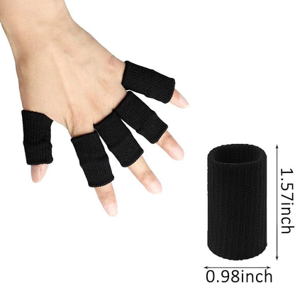 20 Pcs Finger Sleeves Protectors, Elastic Sport Finger Sleeves, Blue/Black | Breathable Nylon-Spandex Blend, Soft Stretch Fit, Helps Reduce Finger Discomfort, For Sports And Daily Wear
