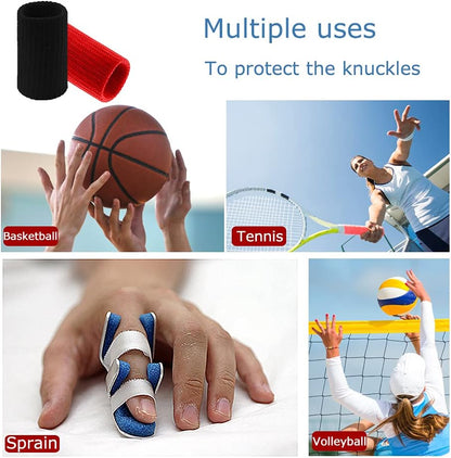 20 Pcs Finger Sleeves Protectors, Elastic Sport Finger Sleeves, Blue/Black | Breathable Nylon-Spandex Blend, Soft Stretch Fit, Helps Reduce Finger Discomfort, For Sports And Daily Wear