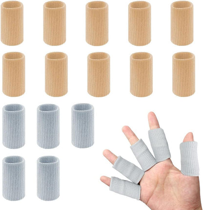 20 Pcs Finger Sleeves Protectors, Elastic Sport Finger Sleeves, Blue/Black | Breathable Nylon-Spandex Blend, Soft Stretch Fit, Helps Reduce Finger Discomfort, For Sports And Daily Wear