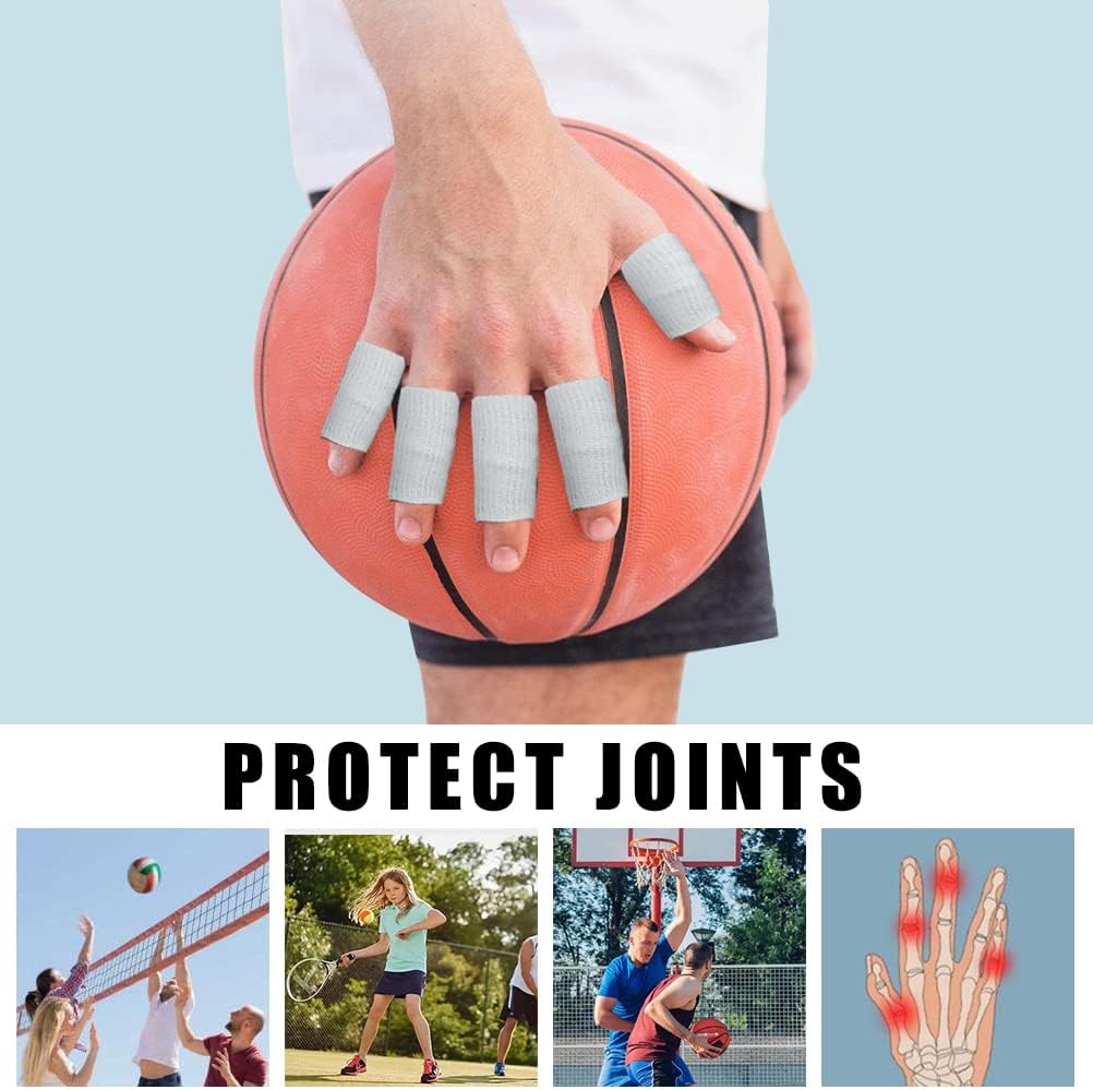20 Pcs Finger Sleeves Protectors, Elastic Sport Finger Sleeves, Blue/Black | Breathable Nylon-Spandex Blend, Soft Stretch Fit, Helps Reduce Finger Discomfort, For Sports And Daily Wear