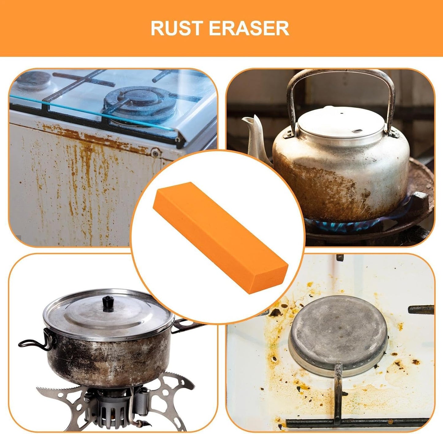 Metal Rust Eraser - Rubber Rust Remove Eraser | Decontamination Artifact Eraser | Magic Rubber Rust Removal Eraser | Stainless Steel Knives Rust Decontamination Artifact, Dirt and Stains Remover