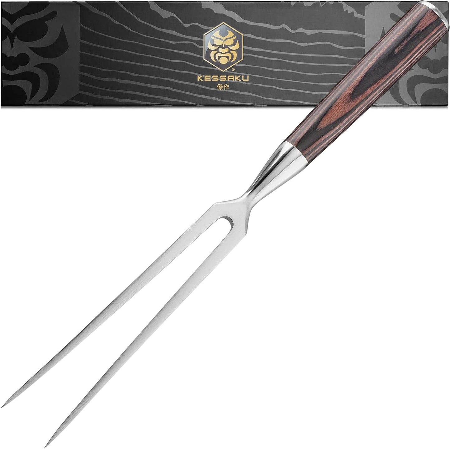 Serrated Utility Knife - 5.5 inch - Samurai Series - Razor Sharp Kitchen Knife - Forged 7Cr17MoV High Carbon Stainless Steel - Wood Handle with Blade Guard