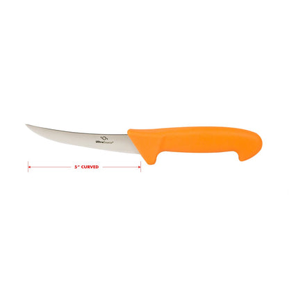 Boning Knife, 5" Curved/Semi-Flexible Blade, Polypropylene Handle