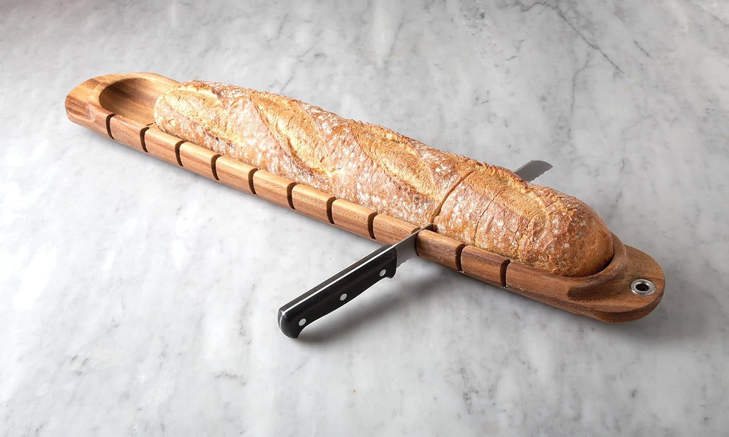 Gourmet 28330 Local 338 Bagel Miter, Acacia Wood, 7 x 5.5 x 2.5 inches
