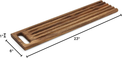 Gourmet 28330 Local 338 Bagel Miter, Acacia Wood, 7 x 5.5 x 2.5 inches