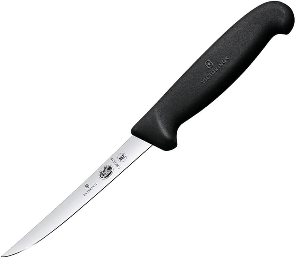 6" Boning Knife, Narrow Blade, Semi-flexible, Black Fibrox Handle 5.6203.15