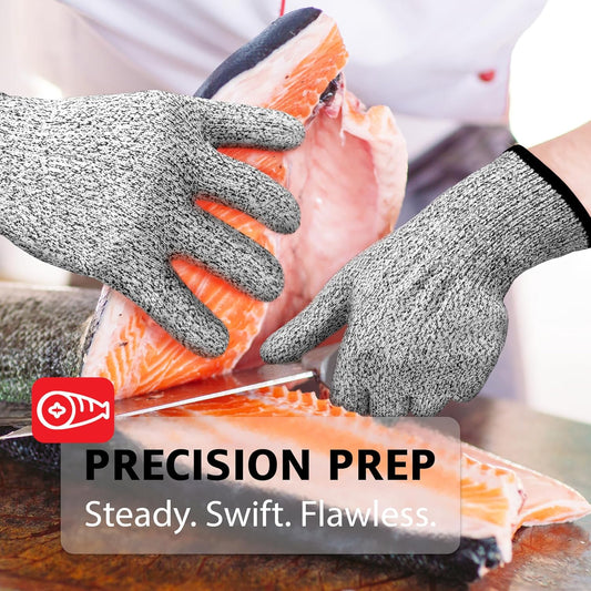 Level 5 Cut Resistant Gloves for Kitchen Food Grade, Machine Washable for Indoor&Outdoor Use
