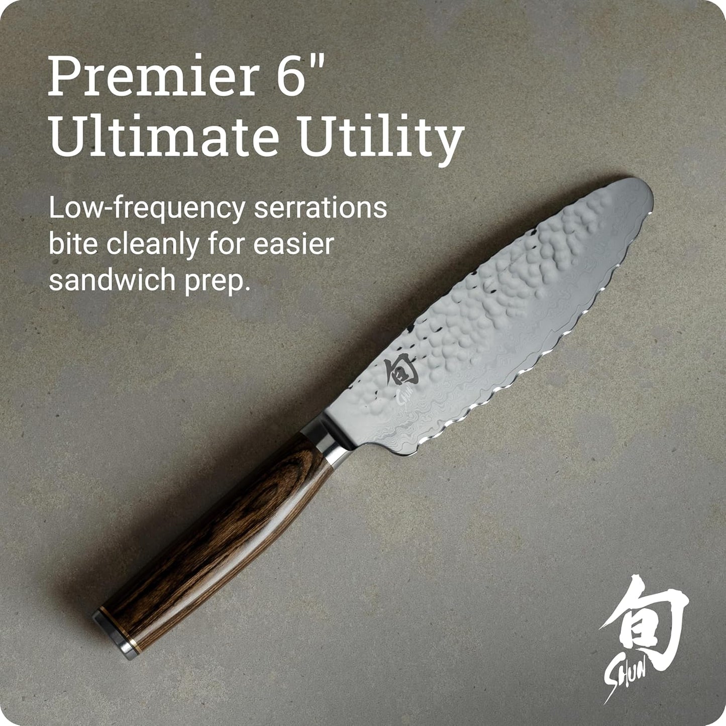 Premier 6" Ultimate Utility Knife, Handcrafted Japanese Knife, VG-MAX Core with Damascus Stainless Steel Cladding, Pakkawood Handle, Precision and Sharpness for Professional and Home Chefs