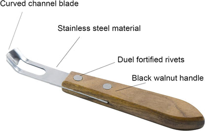 Channel Knife, Lemon Peeler Zester Tool, Wood & Stainless Steel Peeler, Ultra Sharp Lemon Rind Twist Peeler Tool, Kitchen Tool for Lemon Orange Citrus Fruit Grater