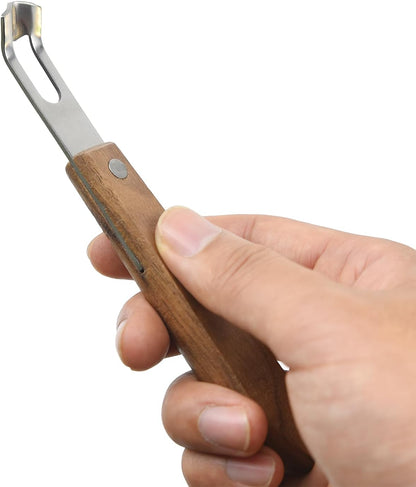 Channel Knife, Lemon Peeler Zester Tool, Wood & Stainless Steel Peeler, Ultra Sharp Lemon Rind Twist Peeler Tool, Kitchen Tool for Lemon Orange Citrus Fruit Grater