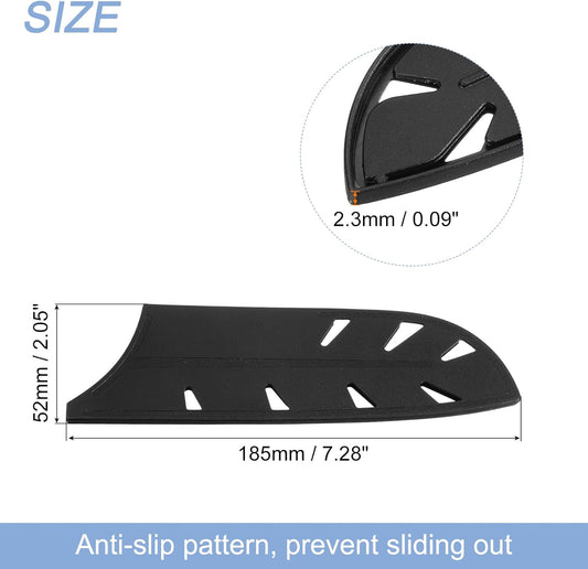 2Pcs Knife Cover Sleeves Blade Edge Guards for 7" Santoku Knife Blade Edge Protector Universal Knife Sheath for Kitchen, Black