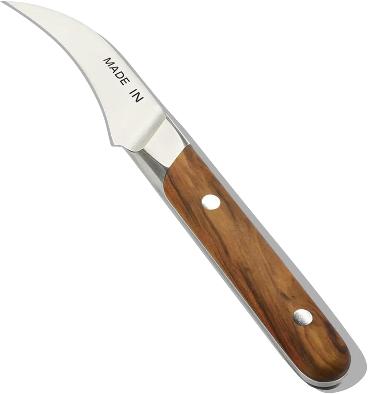Cookware - 3" Bird's Beak Paring Knife - Crafted in France - Full Tang With Truffle Black Handle