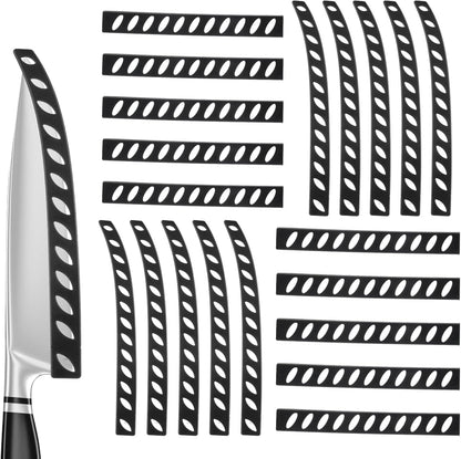 20 Pack Safety Knife Cover Sleeves Knives Edge Guard Blade Protector Universal Kitchen Knife Sheath Blade Cover for Kitchen Knives Chef Bread Utility Paring Black 2 Sizes PP Material