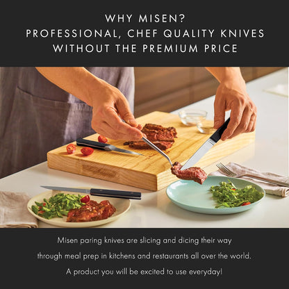 3.5‑Inch Paring Knife 2.0 - AICHI ACUTO440 High‑Carbon Stainless Steel, Rust‑Proof Blade - Ergonomic Spine, Precision Peeling, Trimming, and Slicing - Lightweight & Versatile - Black