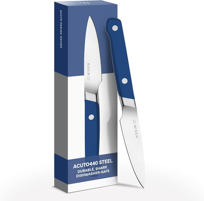 3.5‑Inch Paring Knife 2.0 - AICHI ACUTO440 High‑Carbon Stainless Steel, Rust‑Proof Blade - Ergonomic Spine, Precision Peeling, Trimming, and Slicing - Lightweight & Versatile - Black