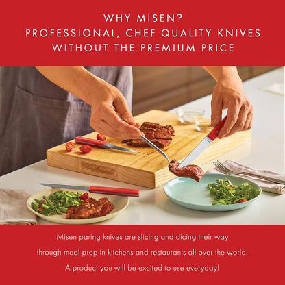 3.5‑Inch Paring Knife 2.0 - AICHI ACUTO440 High‑Carbon Stainless Steel, Rust‑Proof Blade - Ergonomic Spine, Precision Peeling, Trimming, and Slicing - Lightweight & Versatile - Black