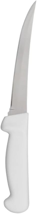 6" High Carbon Steel Curved Boning Knife with White Handle- Boning Knife for Meat Cutting Butcher's Boning Knives for Fish Meat Trimming Knife for Home Kitchen Restaurant