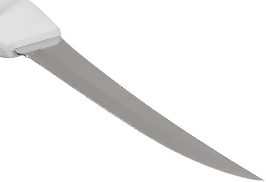 6" High Carbon Steel Curved Boning Knife with White Handle- Boning Knife for Meat Cutting Butcher's Boning Knives for Fish Meat Trimming Knife for Home Kitchen Restaurant