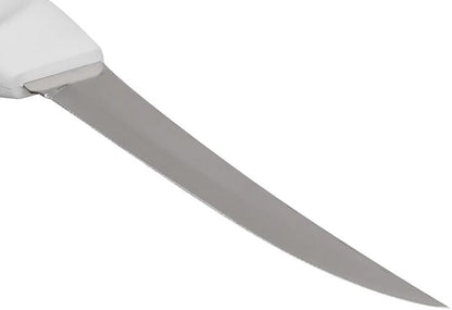 6" High Carbon Steel Curved Boning Knife with White Handle- Boning Knife for Meat Cutting Butcher's Boning Knives for Fish Meat Trimming Knife for Home Kitchen Restaurant