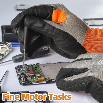 A6 AIR-SKIN Cut Resistant Work Gloves, Comfortable & Breathable, 21-Gauge Seamless Knit Flexible Safety Working Gloves with Grip for Refined Tasks, Touch-screen, 1 Pair, S, AR5926