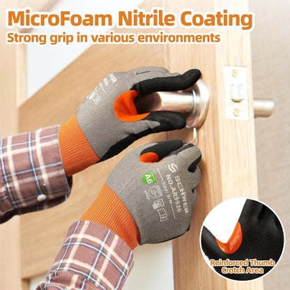 A6 AIR-SKIN Cut Resistant Work Gloves, Comfortable & Breathable, 21-Gauge Seamless Knit Flexible Safety Working Gloves with Grip for Refined Tasks, Touch-screen, 1 Pair, S, AR5926