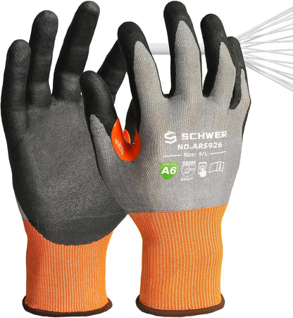 A6 AIR-SKIN Cut Resistant Work Gloves, Comfortable & Breathable, 21-Gauge Seamless Knit Flexible Safety Working Gloves with Grip for Refined Tasks, Touch-screen, 1 Pair, S, AR5926