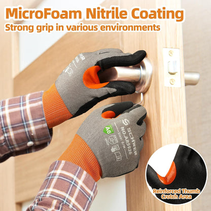 A6 AIR-SKIN Cut Resistant Work Gloves, Comfortable & Breathable, 21-Gauge Seamless Knit Flexible Safety Working Gloves with Grip for Refined Tasks, Touch-screen, 1 Pair, S, AR5926