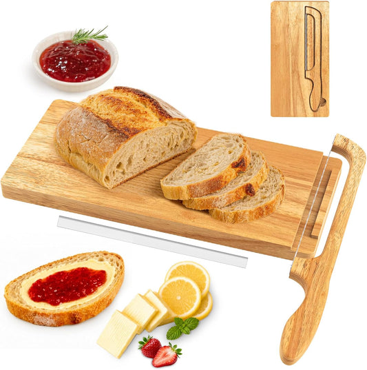 Sourdough Bread Bow Knife and Cutting Board With Magnetic Storage | Bread Slicer Set for Homemade Loaves with Cutting Groove, Space-Saving, Right & Left Handed, Ideal Baking Gift for Home Baker