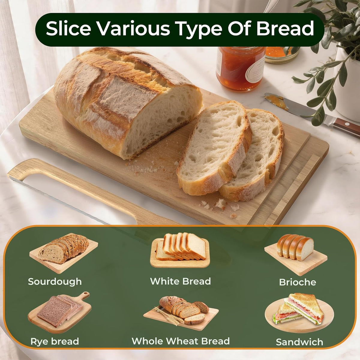 Sourdough Bread Bow Knife and Cutting Board With Magnetic Storage | Bread Slicer Set for Homemade Loaves with Cutting Groove, Space-Saving, Right & Left Handed, Ideal Baking Gift for Home Baker