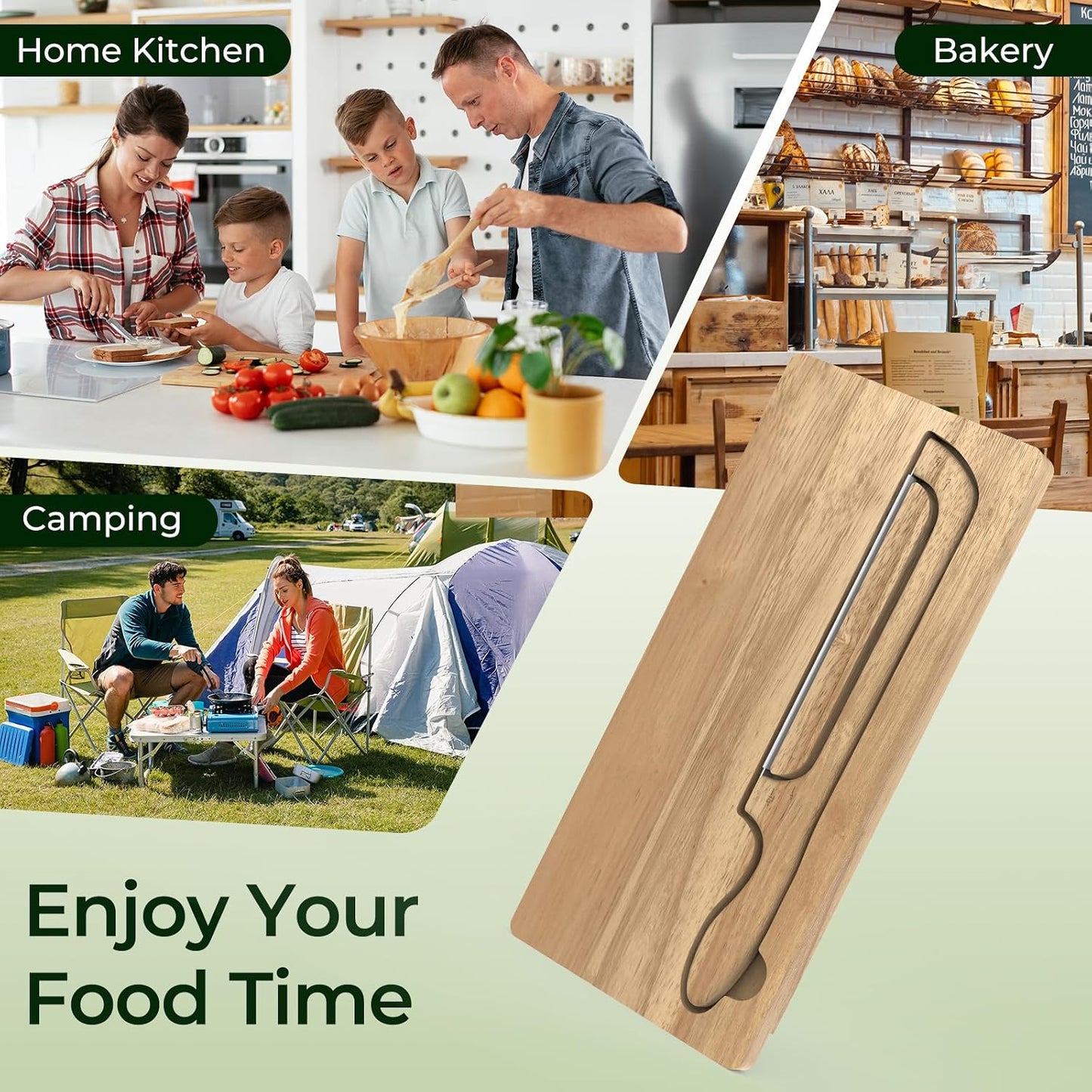 Sourdough Bread Bow Knife and Cutting Board With Magnetic Storage | Bread Slicer Set for Homemade Loaves with Cutting Groove, Space-Saving, Right & Left Handed, Ideal Baking Gift for Home Baker
