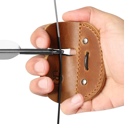 Leather Archery Finger Tabs,Handmade Archery Finger Guard for Shooting Practice Gear, Recurve Bow Fingers Tab